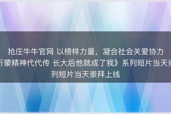 抢庄牛牛官网 以榜样力量，凝合社会关爱协力——《沂蒙精神代代传 长大后他就成了我》系列短片当天崇拜上线