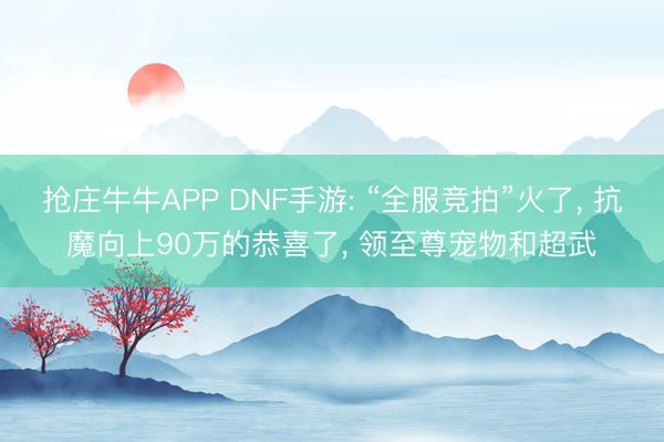 抢庄牛牛APP DNF手游: “全服竞拍”火了， 抗魔向上90万的恭喜了， 领至尊宠物和超武