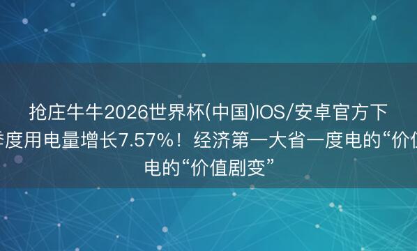 抢庄牛牛2026世界杯(中国)IOS/安卓官方下载 一季度用电量增长7.57%!经济第一大省一度电的“价值剧变”